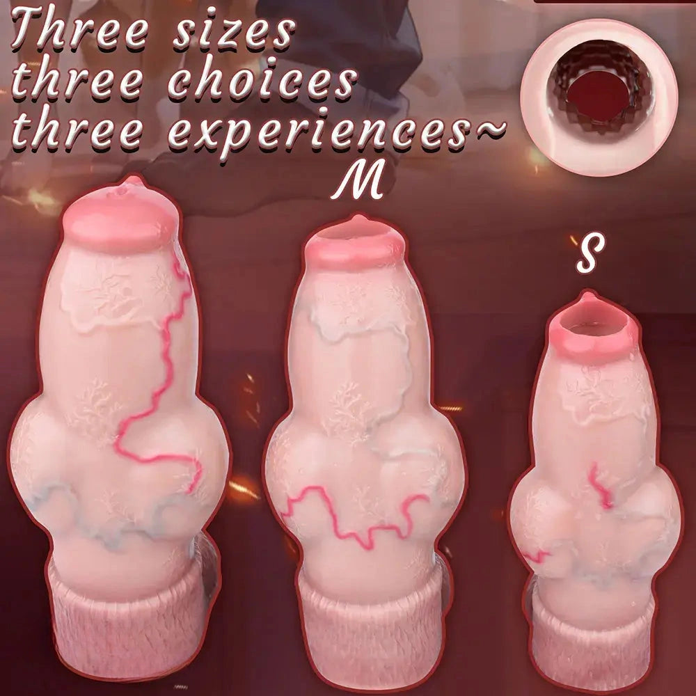 5.66in 6.73in 7.12in Realistic Dog Knot Silicone Dildo Sleeve Highquality Cock
