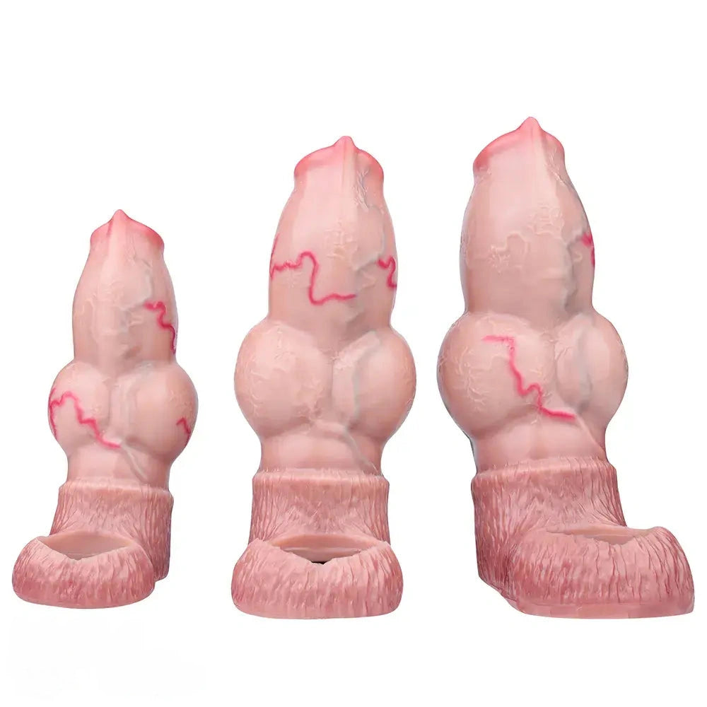 5.66in 6.73in 7.12in Realistic Dog Knot Silicone Dildo Sleeve Highquality Cock