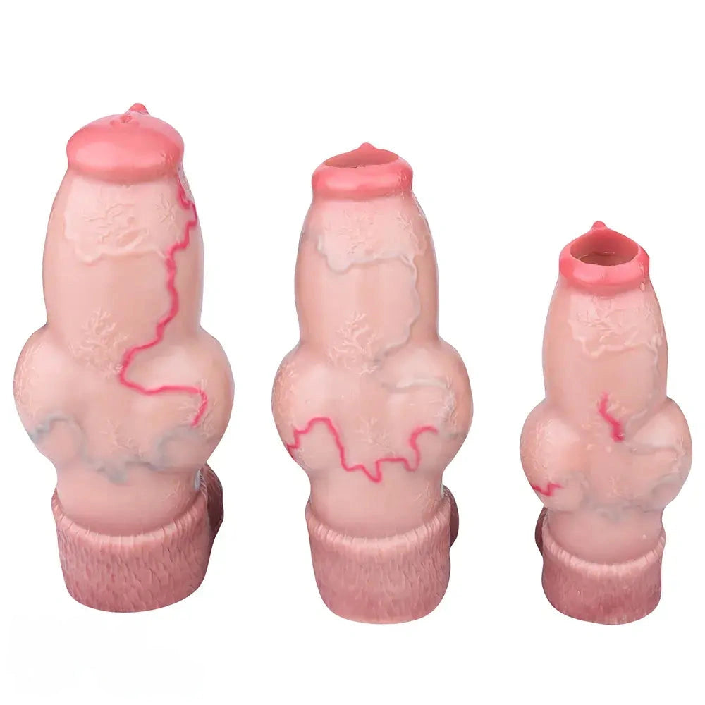 5.66in 6.73in 7.12in Realistic Dog Knot Silicone Dildo Sleeve Highquality Cock
