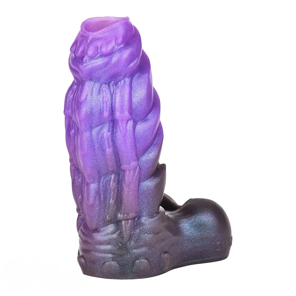 5.66in Dragon Spiked Beast Creature Fantasy Hollow Silicone Dildo Sleeve