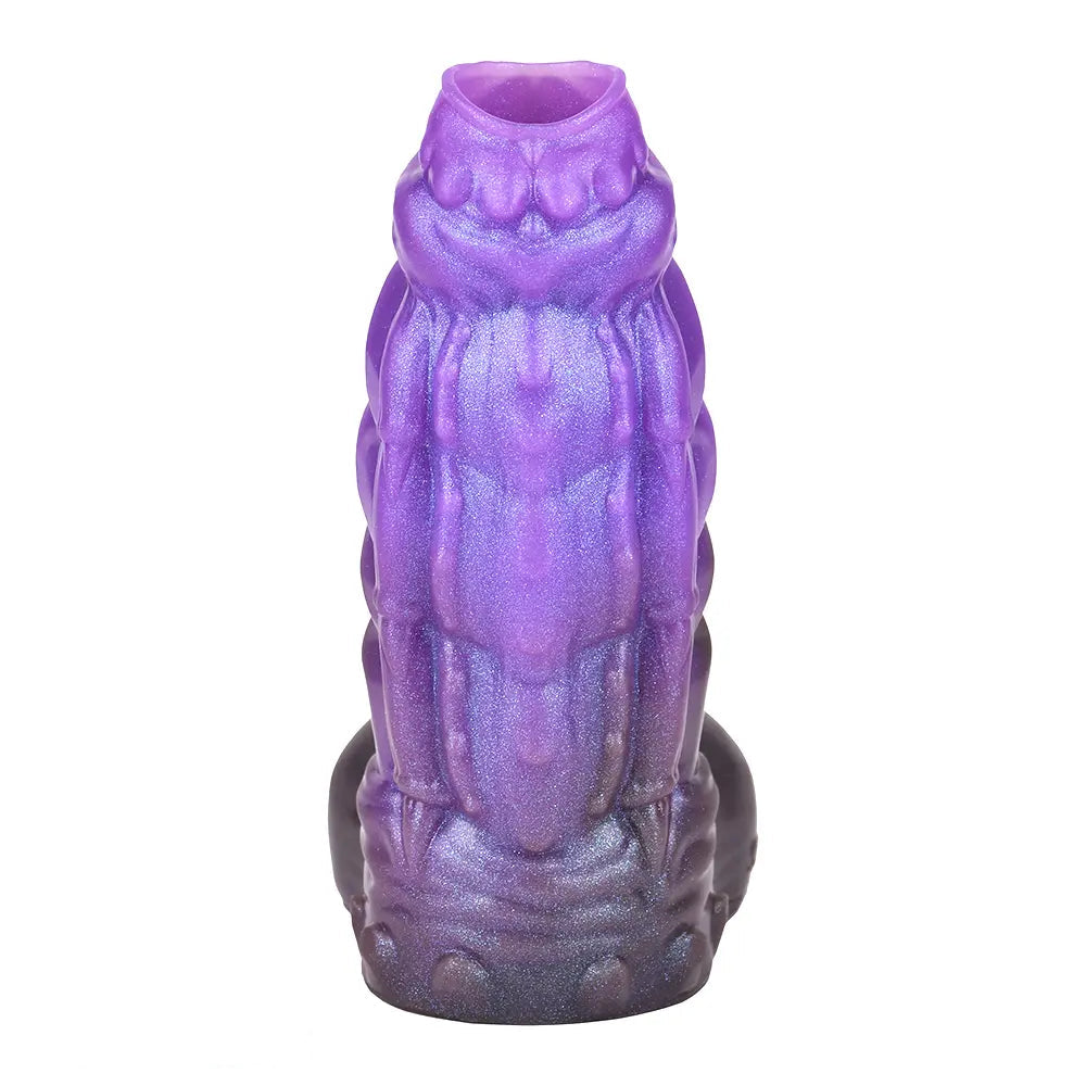 5.66in Dragon Spiked Beast Creature Fantasy Hollow Silicone Dildo Sleeve
