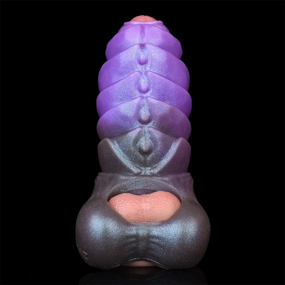 5.66in Dragon Spiked Beast Creature Fantasy Hollow Silicone Dildo Sleeve