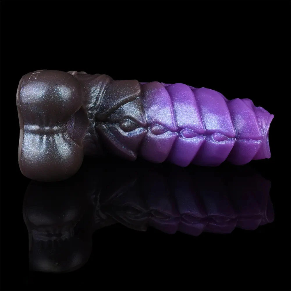 5.66in Dragon Spiked Beast Creature Fantasy Hollow Silicone Dildo Sleeve