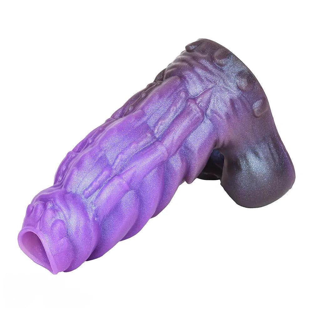 5.66in Dragon Spiked Beast Creature Fantasy Hollow Silicone Dildo Sleeve