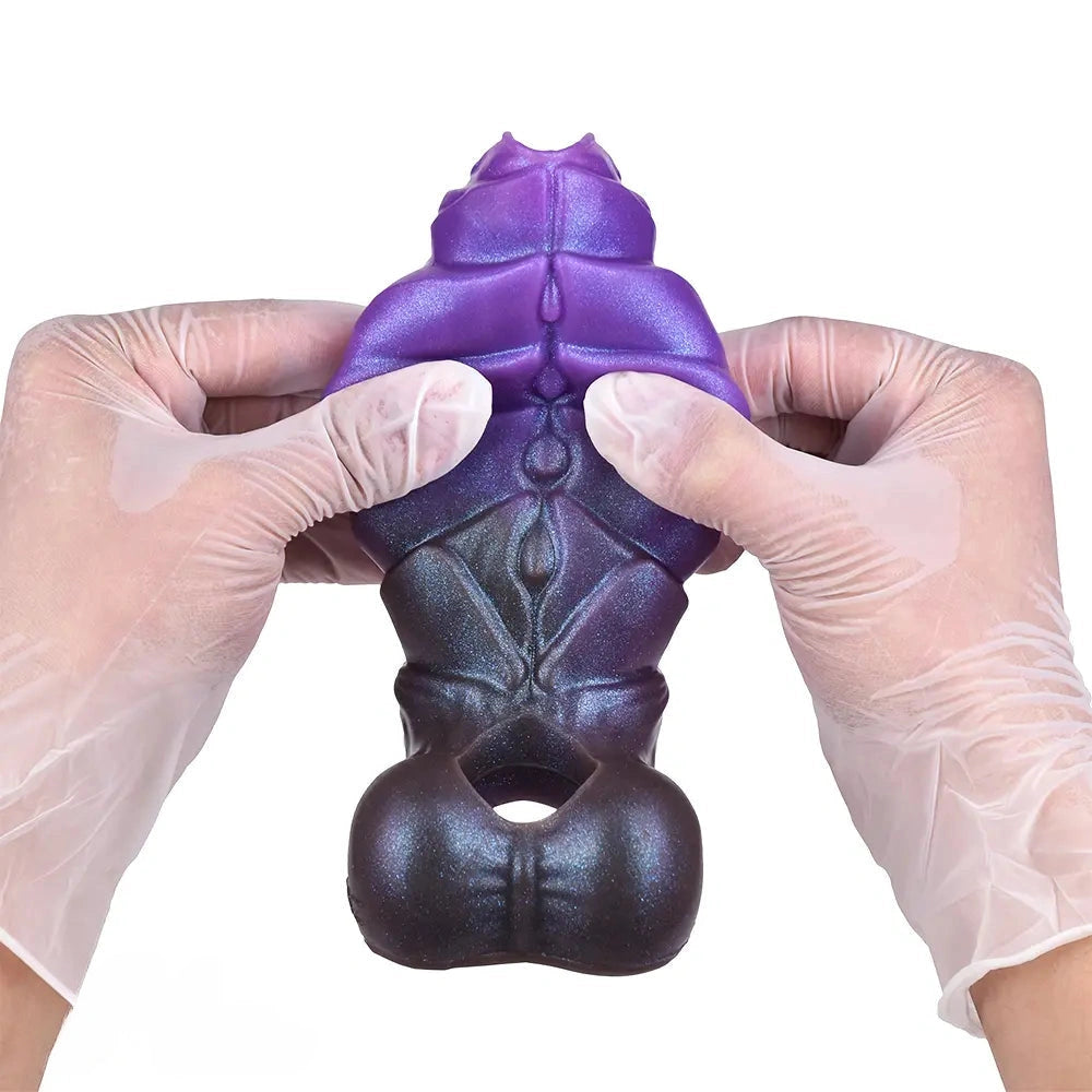 5.66in Dragon Spiked Beast Creature Fantasy Hollow Silicone Dildo Sleeve