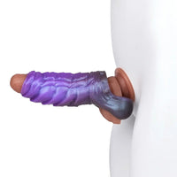 5.66in Dragon Spiked Beast Creature Fantasy Hollow Silicone Dildo Sleeve