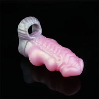 5.67in Big Knot Silicone Hollow Dildo Sheath Flexible Cock Extender