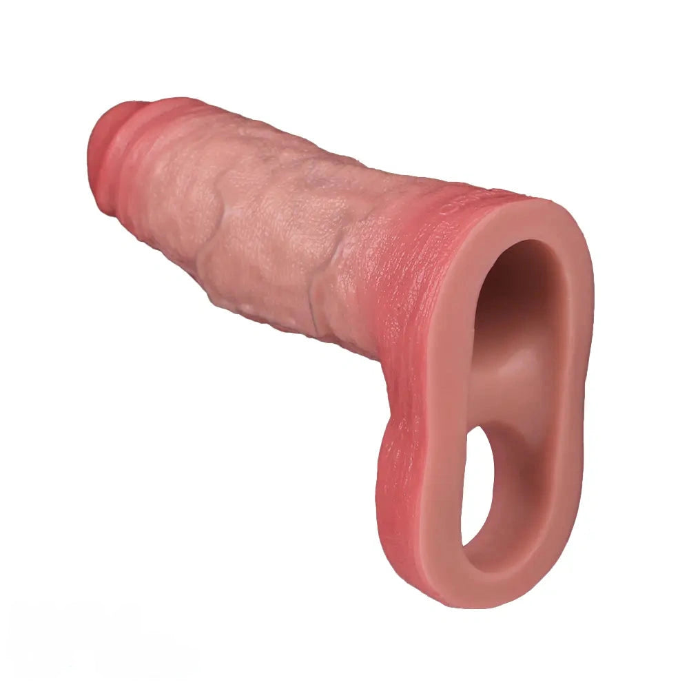 5.6in Realistic Ultra Soft Blue Veins Silicone Cock Sleeve Dildo For Women
