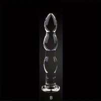 5.71in 6.3in 6.38in Glass Beads Clear Dildo For G-spot Vaginal Anal Play
