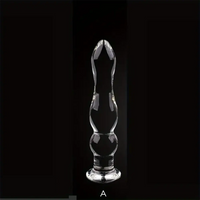 5.71in 6.3in 6.38in Glass Beads Clear Dildo For G-spot Vaginal Anal Play