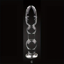 5.71in 6.3in 6.38in Glass Beads Clear Dildo For G-spot Vaginal Anal Play