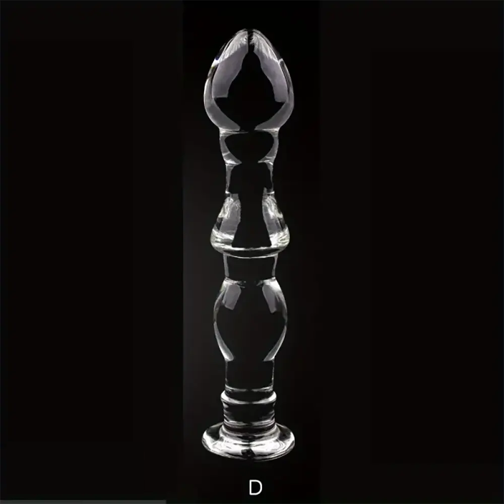 5.71in 6.3in 6.38in Glass Beads Clear Dildo For G-spot Vaginal Anal Play