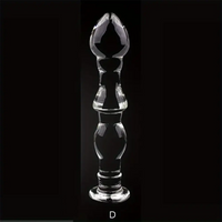 5.71in 6.3in 6.38in Glass Beads Clear Dildo For G-spot Vaginal Anal Play