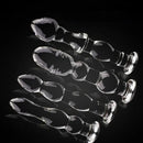 5.71in 6.3in 6.38in Glass Beads Clear Dildo For G-spot Vaginal Anal Play
