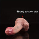 5.71in Curved Ultra Simulation Real Silicone Dildo With Pubic Hair