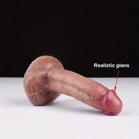 5.71in Curved Ultra Simulation Real Silicone Dildo With Pubic Hair