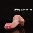 5.71in Curved Ultra Simulation Real Silicone Dildo With Pubic Hair