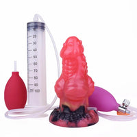 5.71in Fantasy Knot Spiked Silicone Soft Inflatable Spraying Water Dildo