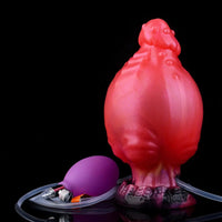 5.71in Fantasy Knot Spiked Silicone Soft Inflatable Spraying Water Dildo