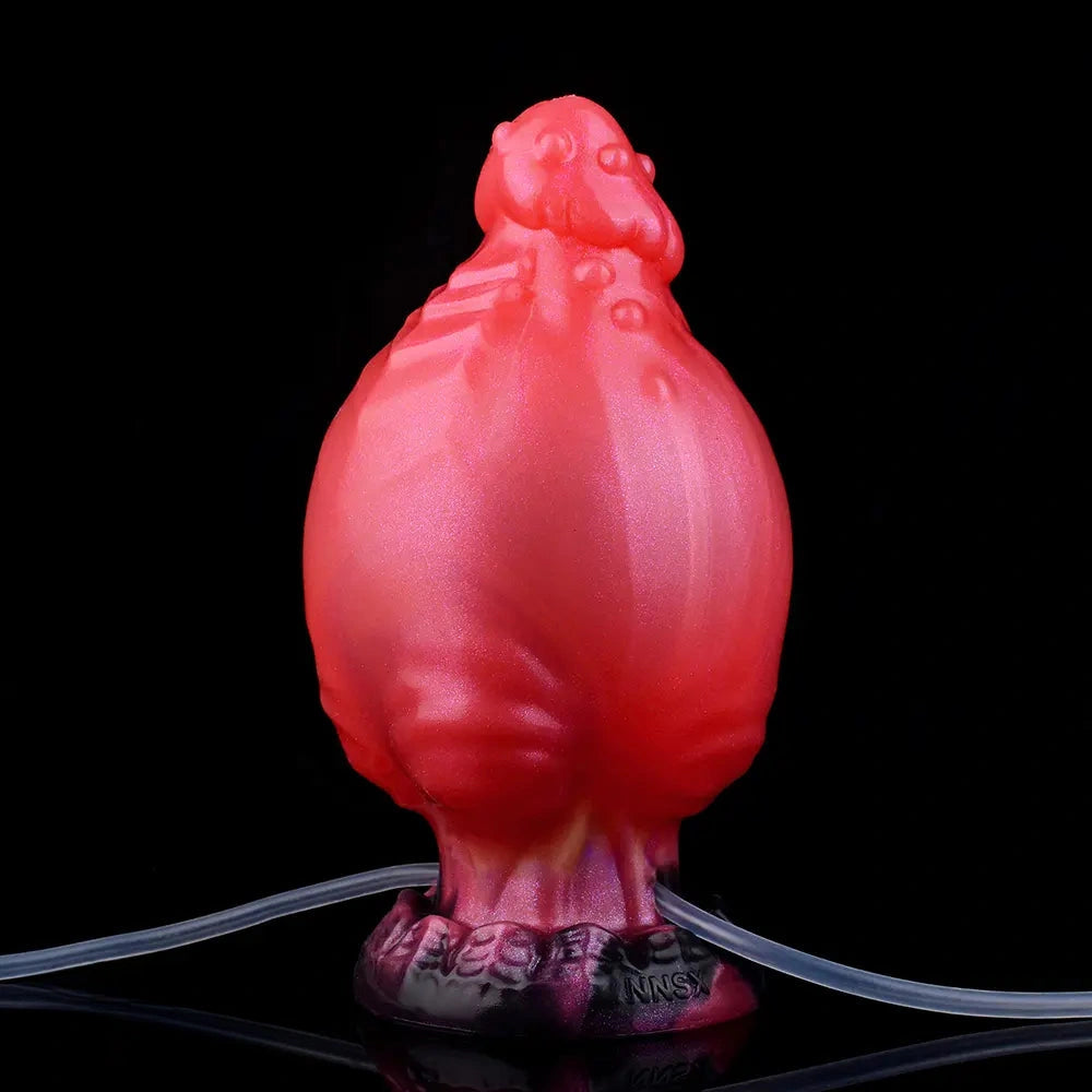 5.71in Fantasy Knot Spiked Silicone Soft Inflatable Spraying Water Dildo