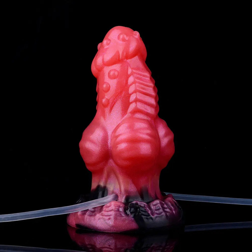 5.71in Fantasy Knot Spiked Silicone Soft Inflatable Spraying Water Dildo