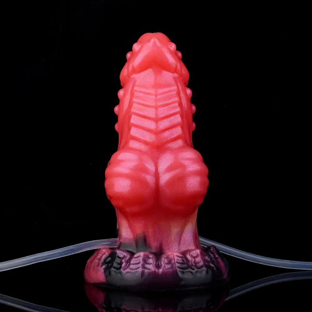 5.71in Fantasy Knot Spiked Silicone Soft Inflatable Spraying Water Dildo