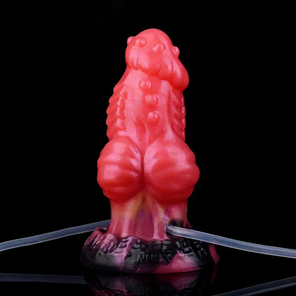 5.71in Fantasy Knot Spiked Silicone Soft Inflatable Spraying Water Dildo