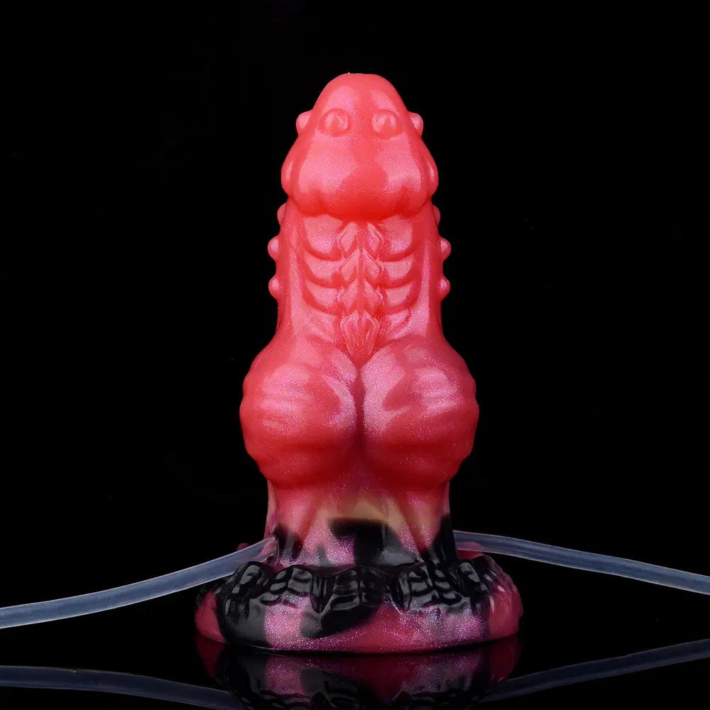 5.71in Fantasy Knot Spiked Silicone Soft Inflatable Spraying Water Dildo