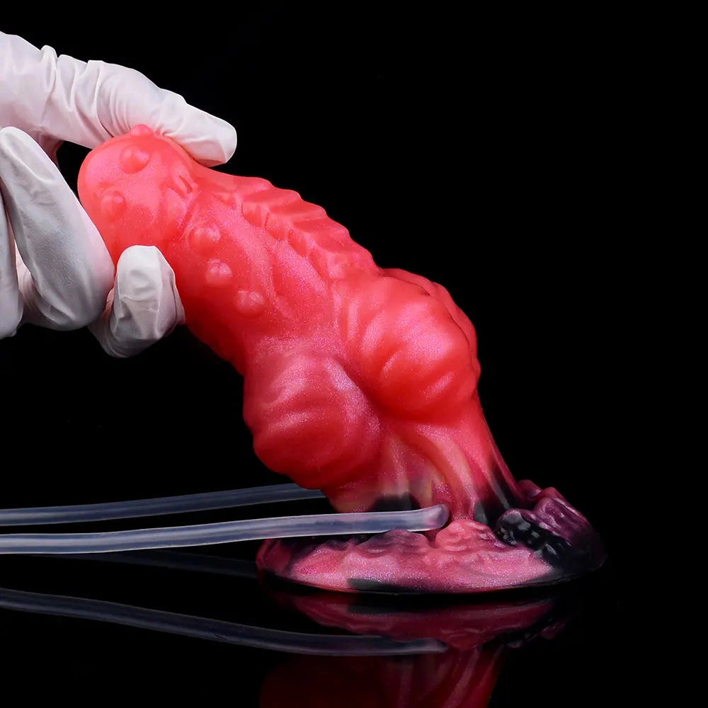 5.71in Fantasy Knot Spiked Silicone Soft Inflatable Spraying Water Dildo