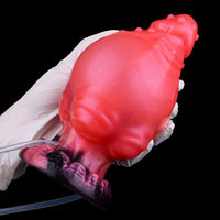 5.71in Fantasy Knot Spiked Silicone Soft Inflatable Spraying Water Dildo