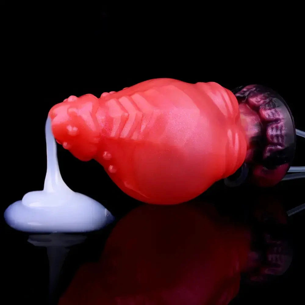 5.71in Fantasy Knot Spiked Silicone Soft Inflatable Spraying Water Dildo