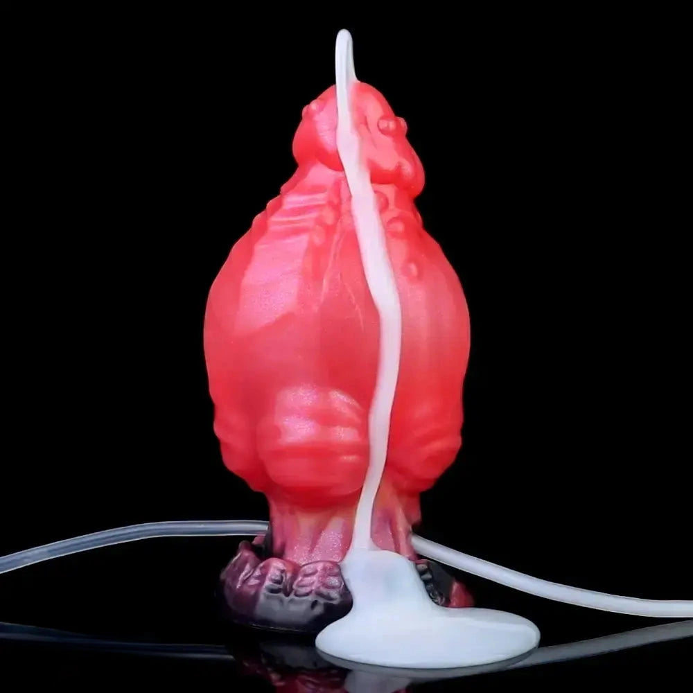 5.71in Fantasy Knot Spiked Silicone Soft Inflatable Spraying Water Dildo