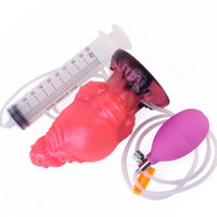 5.71in Fantasy Knot Spiked Silicone Soft Inflatable Spraying Water Dildo