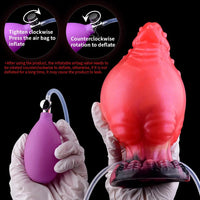 5.71in Fantasy Knot Spiked Silicone Soft Inflatable Spraying Water Dildo