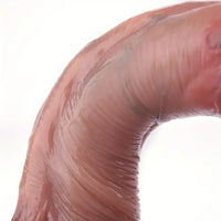 5.71in Silicone Curved Realistic Suction Cup Dildo With Blue Veins