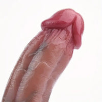 5.71in Silicone Curved Realistic Suction Cup Dildo With Blue Veins