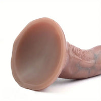 5.71in Silicone Curved Realistic Suction Cup Dildo With Blue Veins