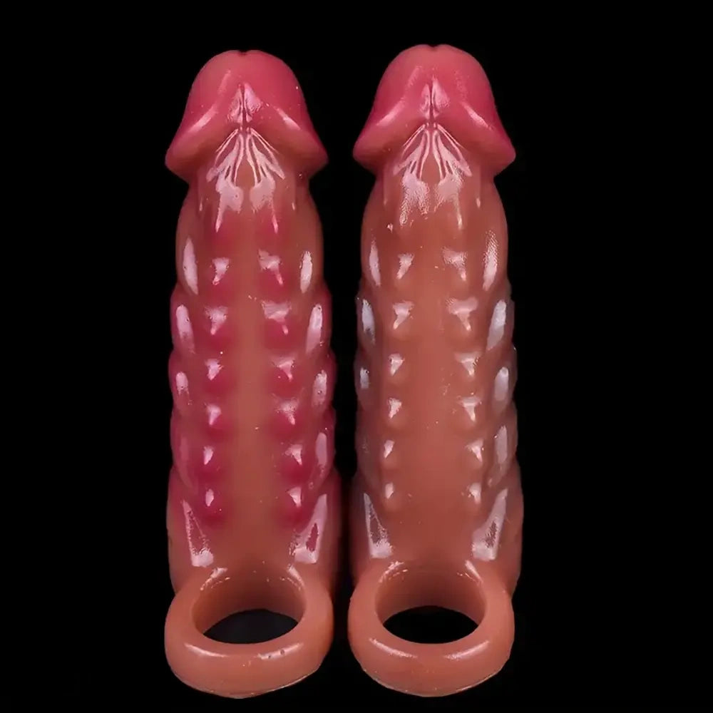 5.71in Silicone Soft Penis Sleeve Spiked Dildo For Anal G-spot Sex Toy