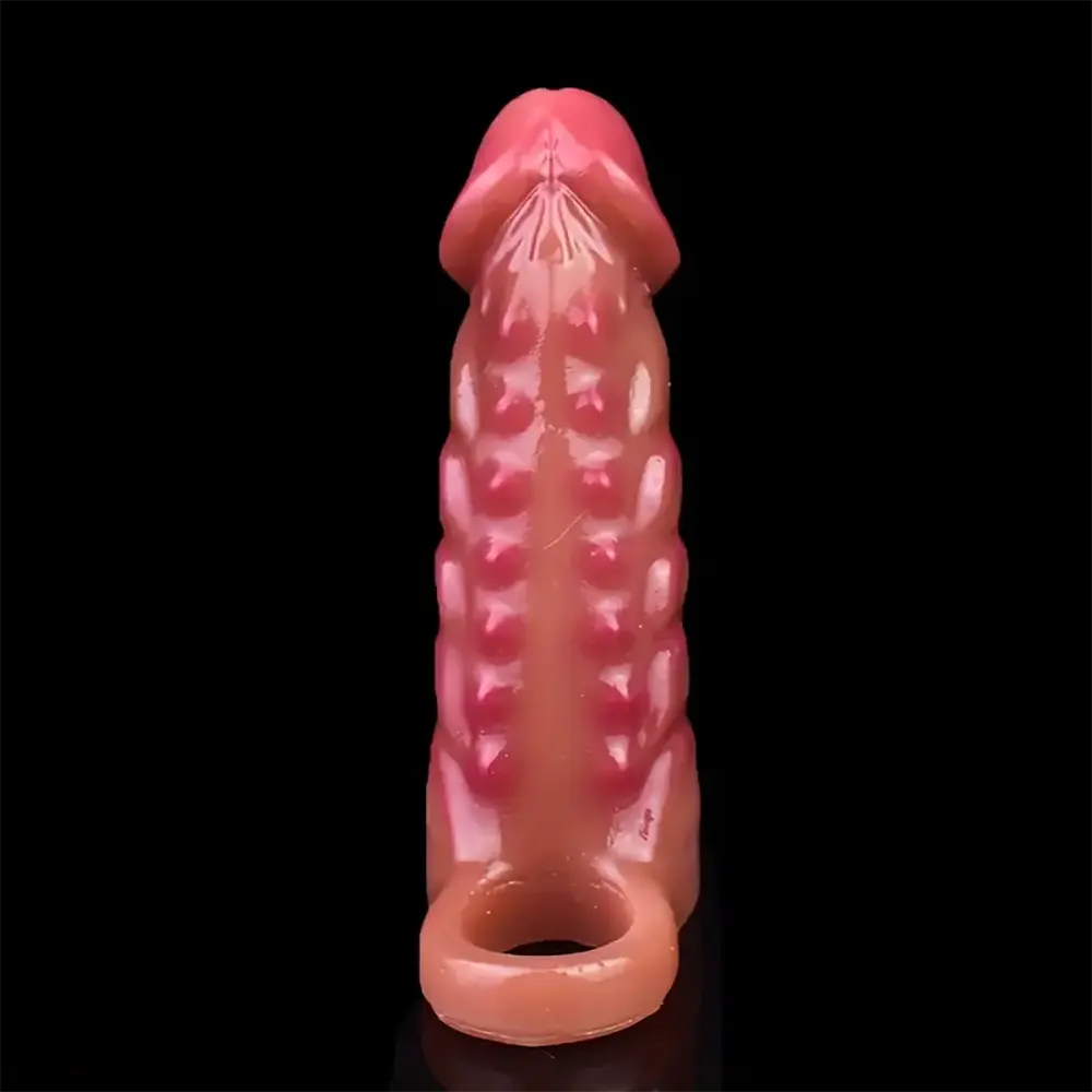 5.71in Silicone Soft Penis Sleeve Spiked Dildo For Anal G-spot Sex Toy