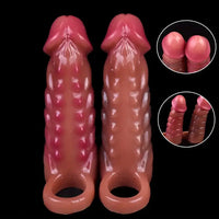 5.71in Silicone Soft Penis Sleeve Spiked Dildo For Anal G-spot Sex Toy