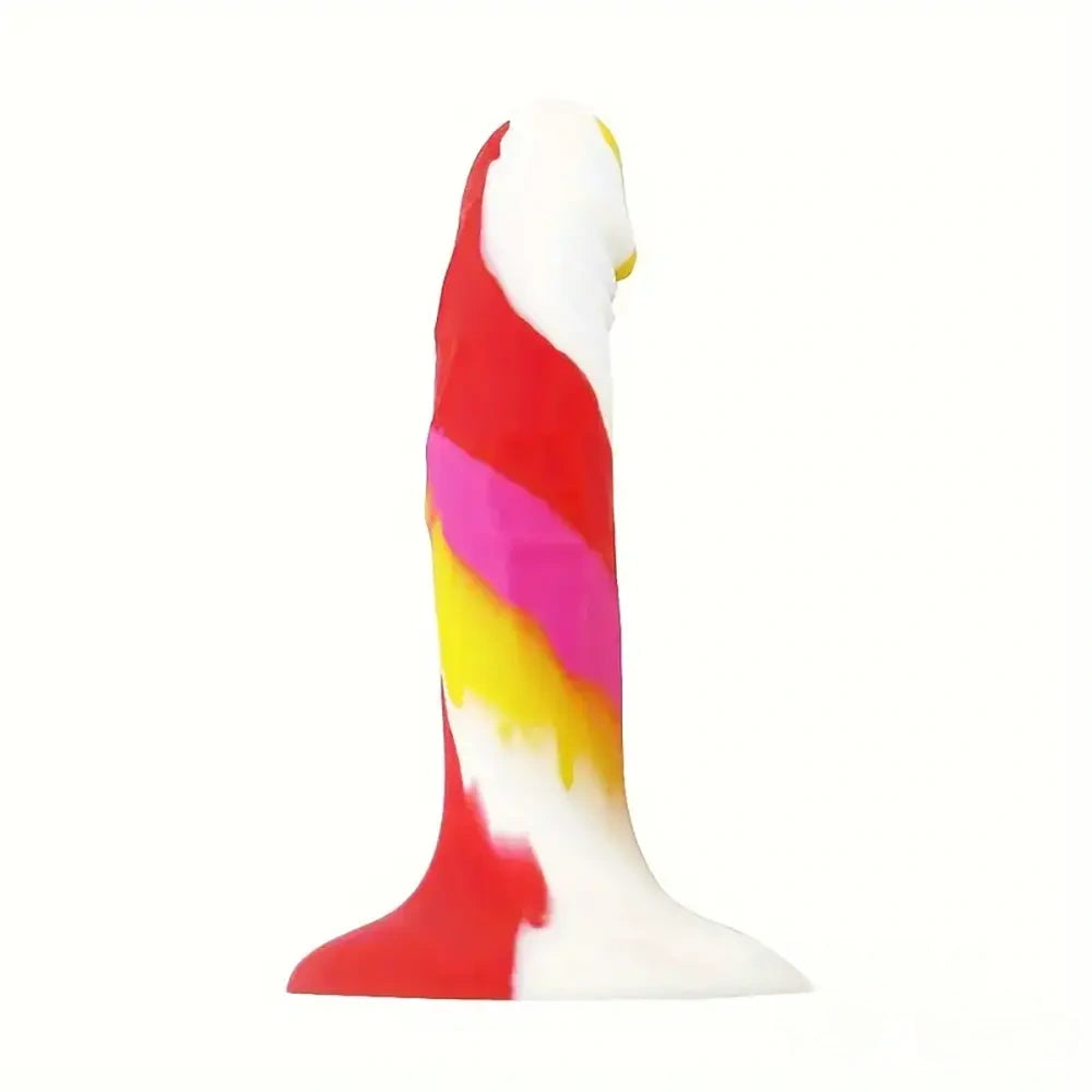 5.71in Silicone Soft Rainbow Cock Dildo For Increased Stimulation