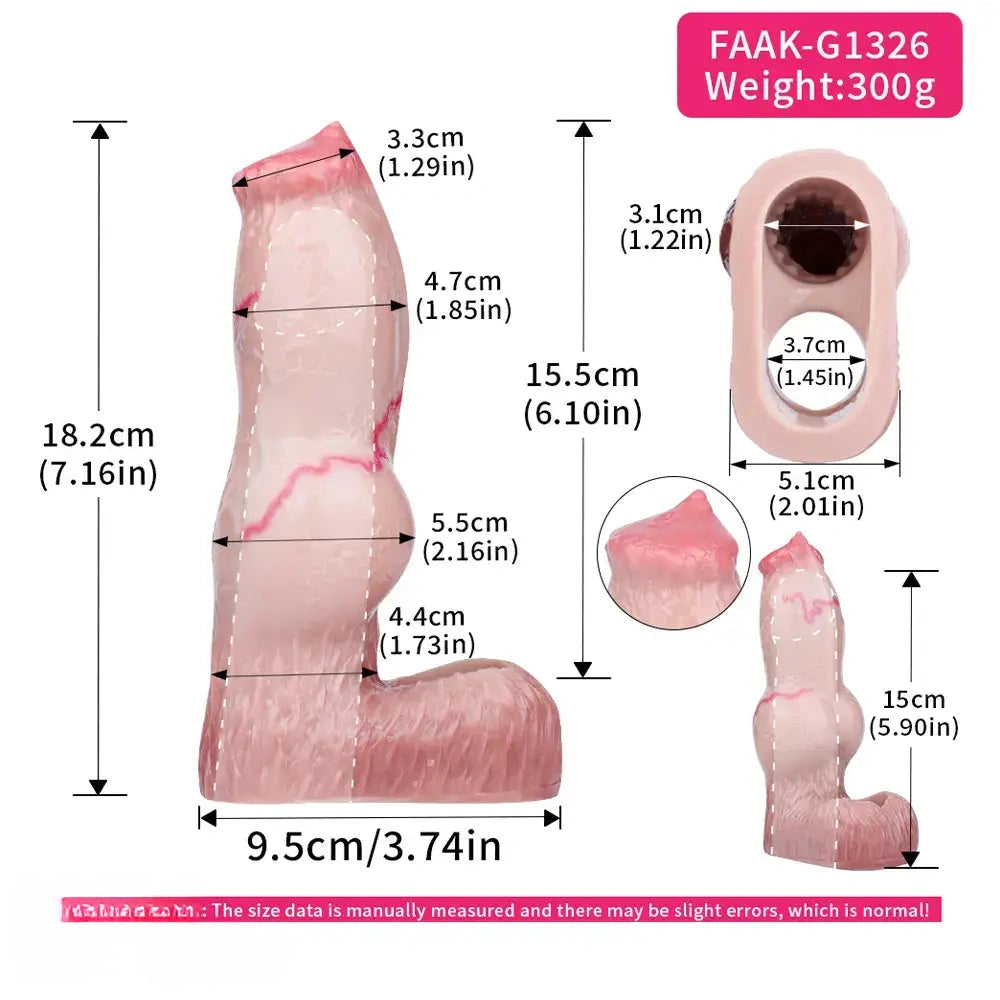 5.74in 6.53in 7.16in Realistic Dog Dildo Sleeve Enhance Intimate Moments