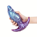 5.74in 6.92in 8.14in Soft Silicone Anal Plug Iridescent Blue Sexy Simulated Dildo