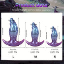 5.74in 6.92in 8.14in Soft Silicone Anal Plug Iridescent Blue Sexy Simulated Dildo