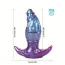 5.74in 6.92in 8.14in Soft Silicone Anal Plug Iridescent Blue Sexy Simulated Dildo