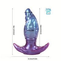 5.74in 6.92in 8.14in Soft Silicone Anal Plug Iridescent Blue Sexy Simulated Dildo