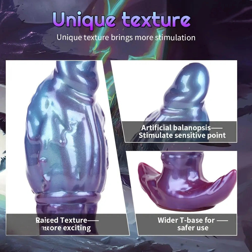 5.74in 6.92in 8.14in Soft Silicone Anal Plug Iridescent Blue Sexy Simulated Dildo
