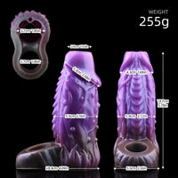 5.78in Beast Creature Fantasy Hollow Dildo Sleeve For Penis Enlargement