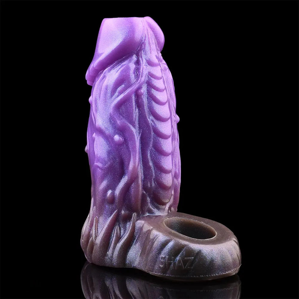 5.78in Beast Creature Fantasy Hollow Dildo Sleeve For Penis Enlargement