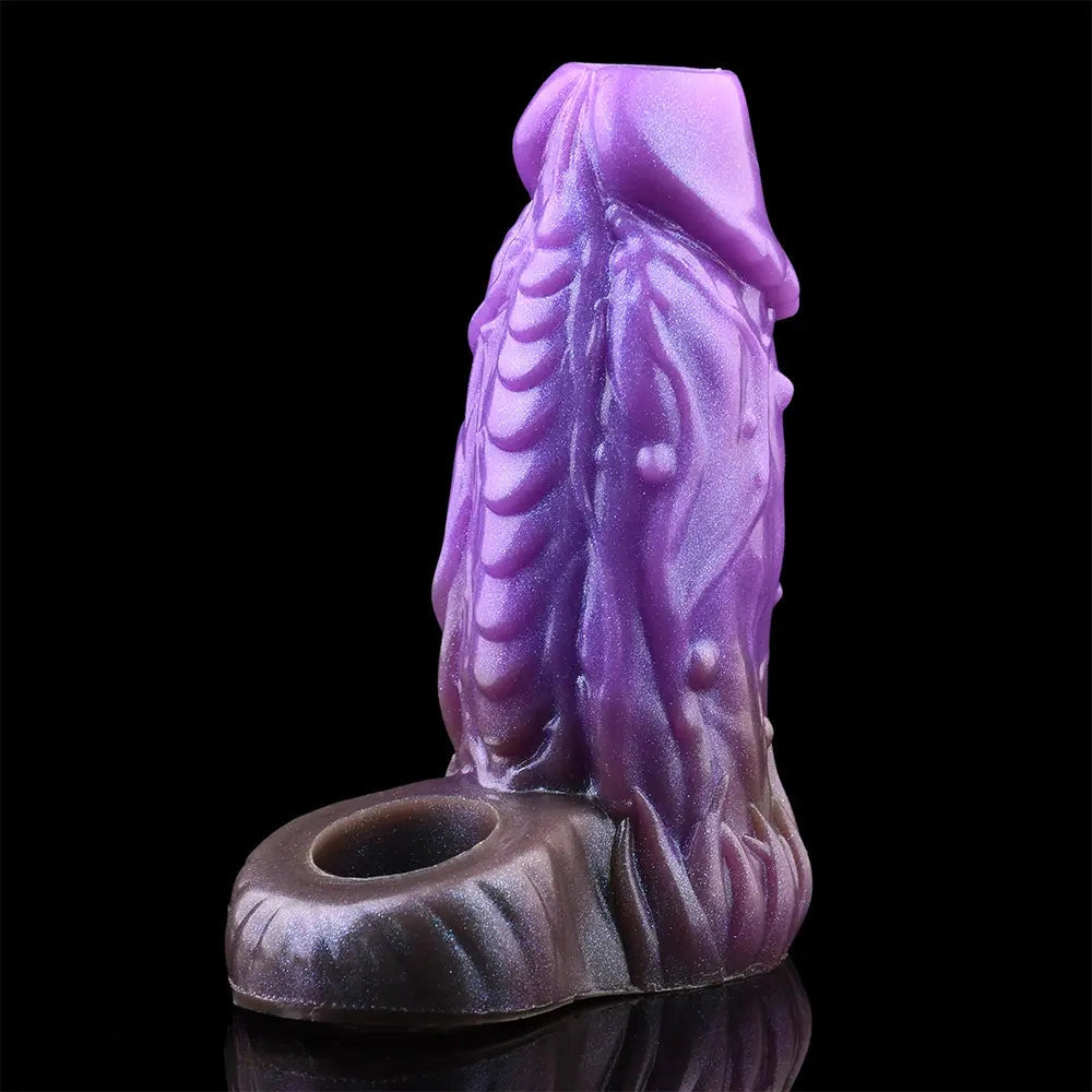 5.78in Beast Creature Fantasy Hollow Dildo Sleeve For Penis Enlargement